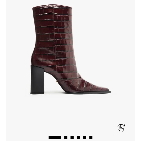 SCHUTZ LEATHER FAUX CROC BLOCK HEEL - Picture 2 of 9